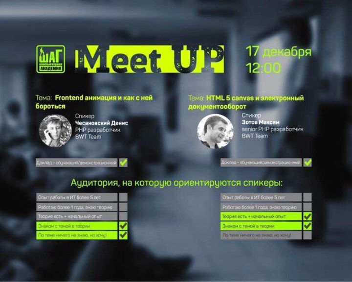 Front End Tech Meetup: 17 Dec 2016