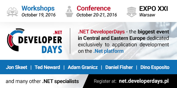NET DeveloperDays 2016