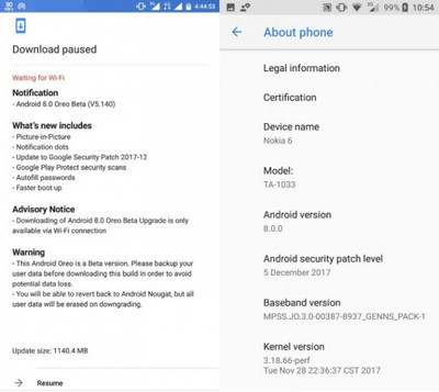 HMD Global начала распространение бета-версии Android 8.0 Oreo для Nokia 6