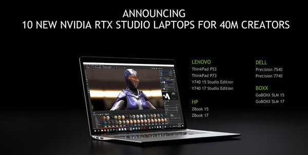 Ноутбуки и рабочие станции NVIDIA RTX Studio