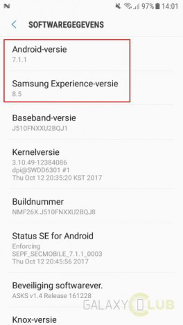 Samsung Galaxy J5 (2016) получил релиз Android 7.1.1 Nougat